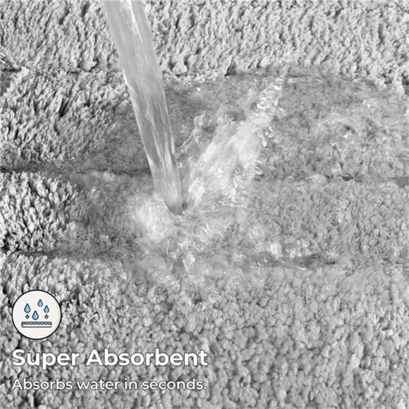 Gray Bathroom Rugs, Bath Mats for Bathroom Non-Slip, Super Soft and Absorbent - Picture 4 of 7